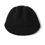 Pure Cashmere Knit Visor Cap Cashmere Beanie with Brim Cashmere Knit Hat Black M