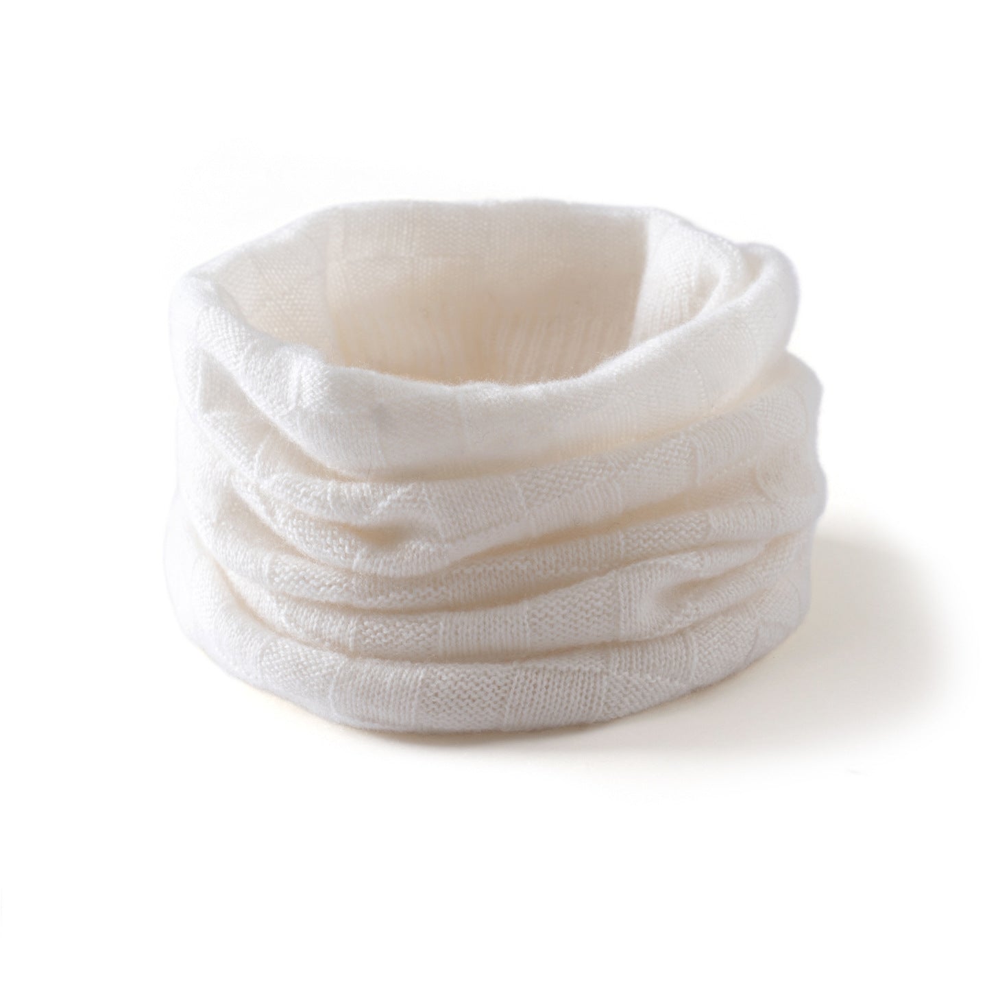 Pure Cashmere Knitted Neck Warmer Scarf Cashmere Neck Gaiter Ivory M