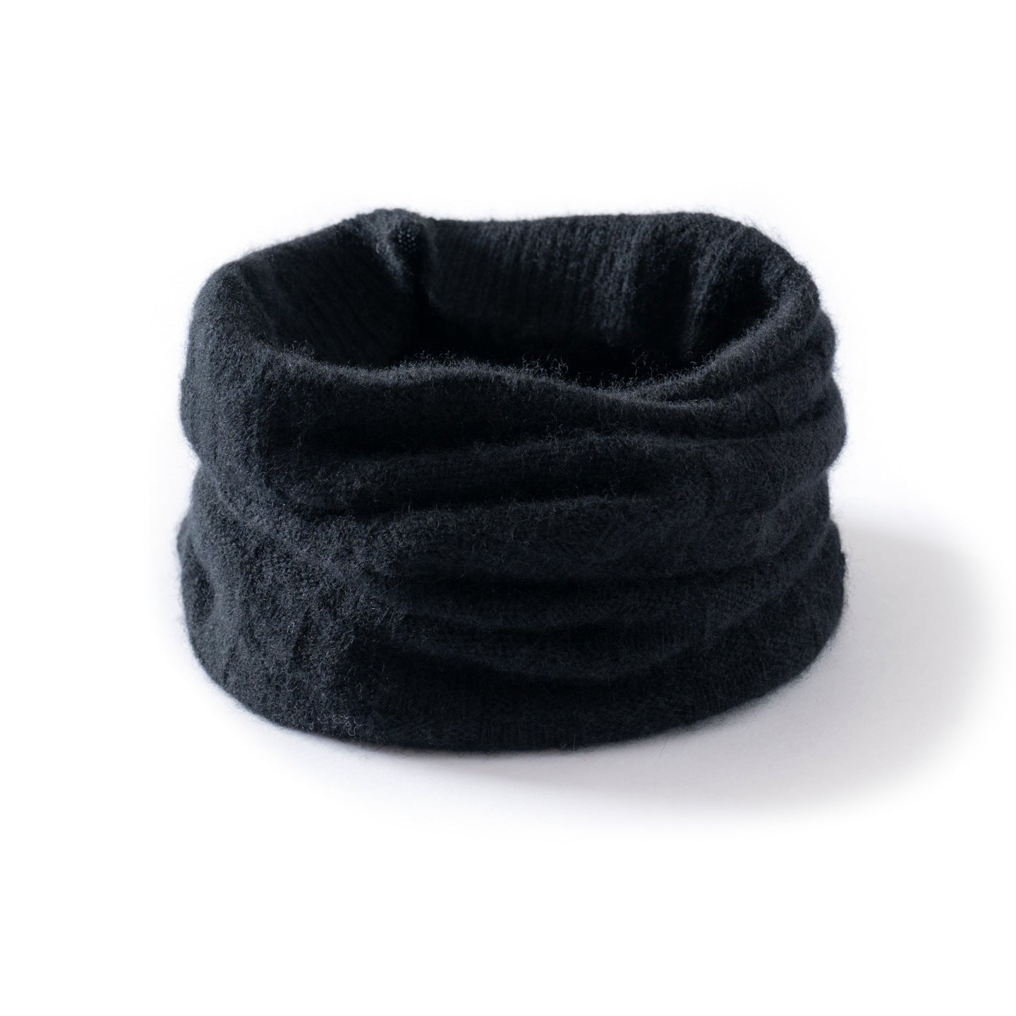 Pure Cashmere Knitted Neck Warmer Scarf Cashmere Neck Gaiter Black M