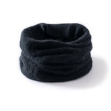 Pure Cashmere Knitted Neck Warmer Scarf Cashmere Neck Gaiter Black M