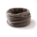 Pure Cashmere Knitted Neck Warmer Scarf Cashmere Neck Gaiter Taupe M