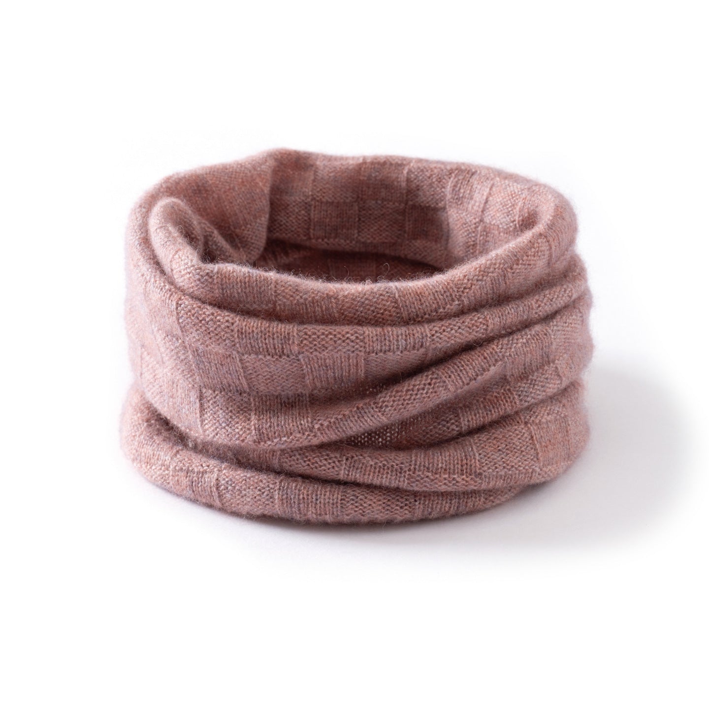 Pure Cashmere Knitted Neck Warmer Scarf Cashmere Neck Gaiter Mauve M