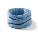 Pure Cashmere Knitted Neck Warmer Scarf Cashmere Neck Gaiter Blue M