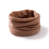 Pure Cashmere Knitted Neck Warmer Scarf Cashmere Neck Gaiter Brown M