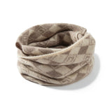 Pure Cashmere Neck Gaiter Cashmere Snood with Modern Patterns Cashmere Scarf Taupe M