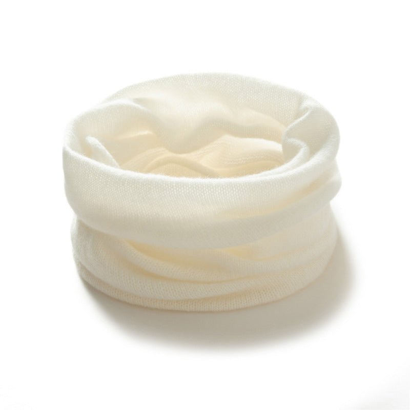 Lightweight Cashmere Infinity Scarf Warm Pure Neck Gaiter Ivory M