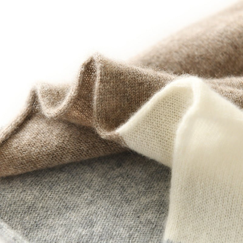 Cashmere Neck Gaiter Mixed Colors Two - Tone Cashmere Neck Warmer Gray M