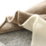 Cashmere Neck Gaiter Mixed Colors Two - Tone Cashmere Neck Warmer Gray M