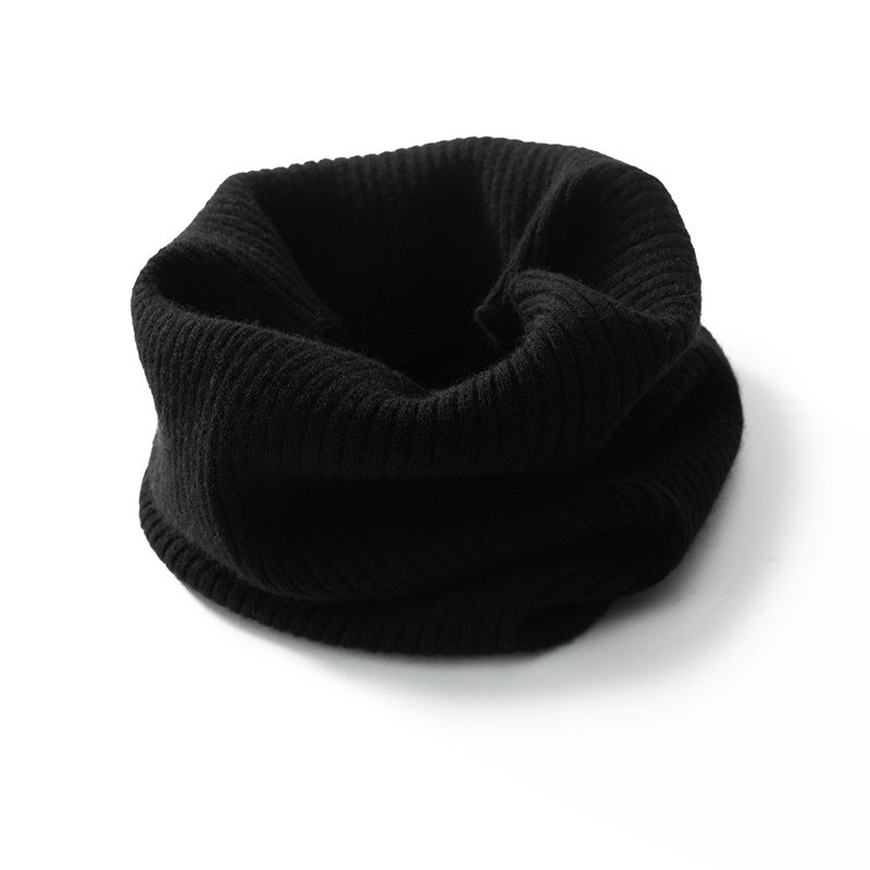 Pure Cashmere Neck Warmer Scarf Ribbing Cashmere Neck Gaiter Fake Collar Black M