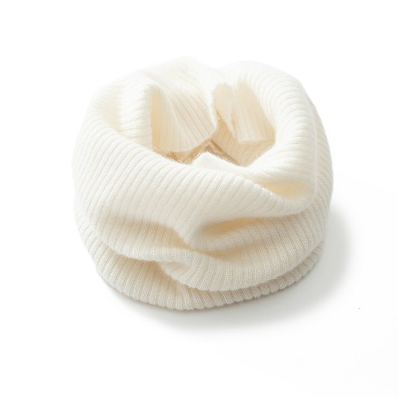 Pure Cashmere Neck Warmer Scarf Ribbing Cashmere Neck Gaiter Fake Collar Ivory M