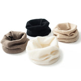 Pure Cashmere Neck Warmer Scarf Ribbing Cashmere Neck Gaiter Fake Collar Black M