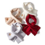 Pure Cashmere Scarf Cashmere Neck Warmer with Embroidered Flower Grey M