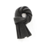 Pure Cashmere Scarf For Women Ribbed Cashmere Wraps Dark Gray M
