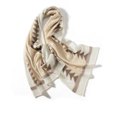 Pure Cashmere Scarf Long Shawl And Wraps Special Christmas Scarves Beige L