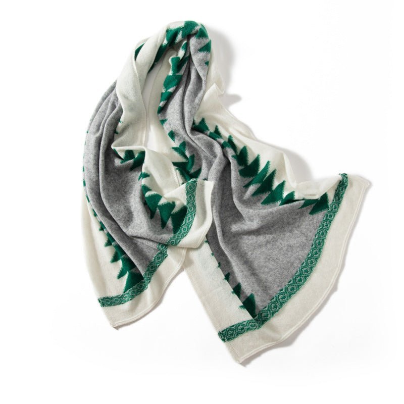 Pure Cashmere Scarf Long Shawl And Wraps Special Christmas Scarves Gray L