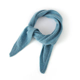 Pure Cashmere Skinny Tie Scarf Small Cashmere Triangle Scarf Cashmere Bandana Blue M