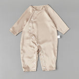 Pure Silk Bodysuit For Babies Lightweight Summer Silk Clothes Champagne 0 - 3M