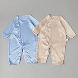 Pure Silk Bodysuit For Babies Lightweight Summer Silk Clothes Rosy Pink 0 - 3M