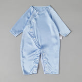 Pure Silk Bodysuit For Babies Lightweight Summer Silk Clothes Light Blue 0 - 3M