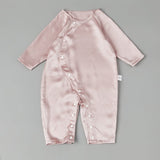 Pure Silk Bodysuit For Babies Lightweight Summer Silk Clothes Rosy Pink 0 - 3M