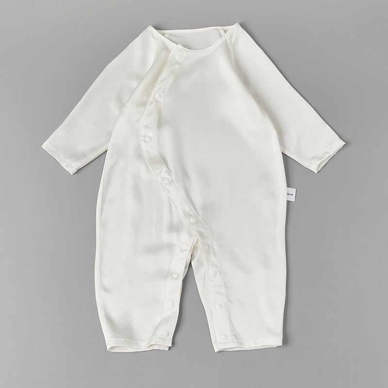 Pure Silk Bodysuit For Babies Lightweight Summer Silk Clothes Ivory 0 - 3M