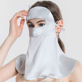 Full Coverage Silk Face Mask Sensitive Silk Full Face Anti - uv Masks Silver Gray M