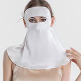 Full Coverage Silk Face Mask Sensitive Silk Full Face Anti - uv Masks Ivory M