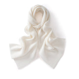 Ribbed Cashmere Scarf for Men and Women Cashmere Knit Wrap for Cold Weather Ivory L