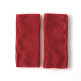 Ribbed Pure Cashmere Knit Headband Half - finger gloves Cashmere Gloves Claret M