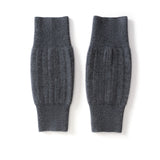 Ribbed Pure Cashmere Leg Warmers Cashmere Knee Pads Knee Warmers Dark Gray M