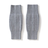 Ribbed Pure Cashmere Leg Warmers Cashmere Knee Pads Knee Warmers Gray M