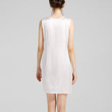 Round Neck Silk Dress Sleeveless Wedding Guest Party Dresses Claret XS