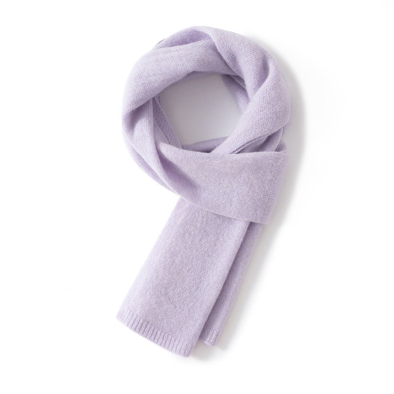 Short 100% Cashmere Scarf for Adults And Children Winter Scarf Purple S