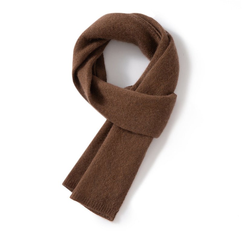 Short 100% Cashmere Scarf for Adults And Children Winter Scarf Coffee S