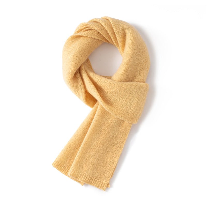 Short 100% Cashmere Scarf for Adults And Children Winter Scarf Yellow S