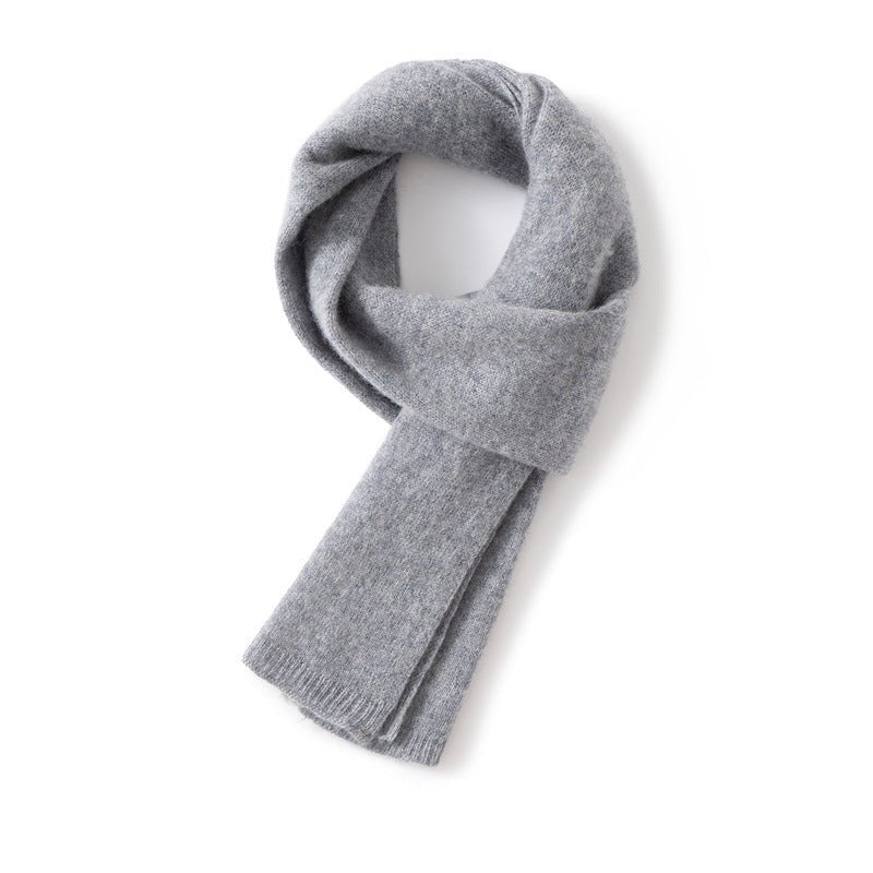 Short 100% Cashmere Scarf for Adults And Children Winter Scarf Light Gray S