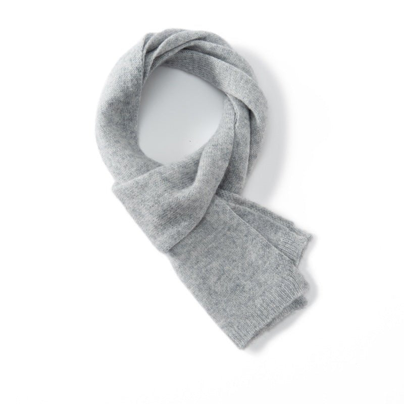 Short 100% Cashmere Scarf for Adults And Children Winter Scarf Gray S