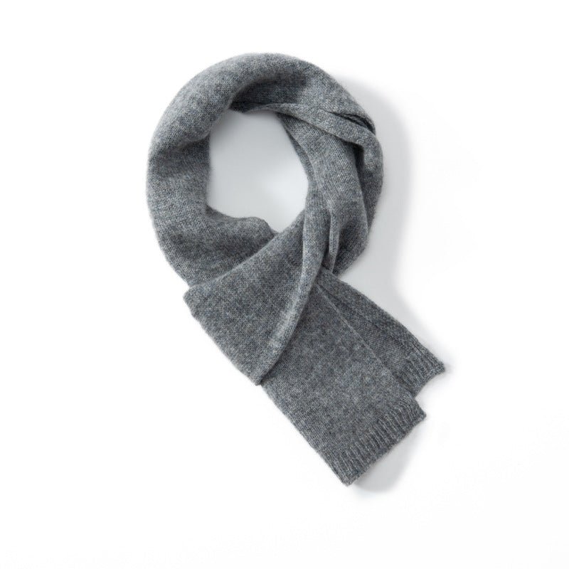 Short 100% Cashmere Scarf for Adults And Children Winter Scarf Dark Gray S