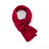 Short 100% Cashmere Scarf for Adults And Children Winter Scarf Claret S