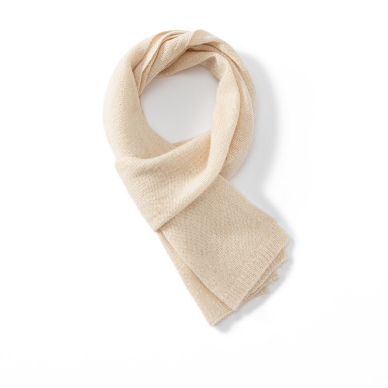 Short 100% Cashmere Scarf for Adults And Children Winter Scarf Beige S