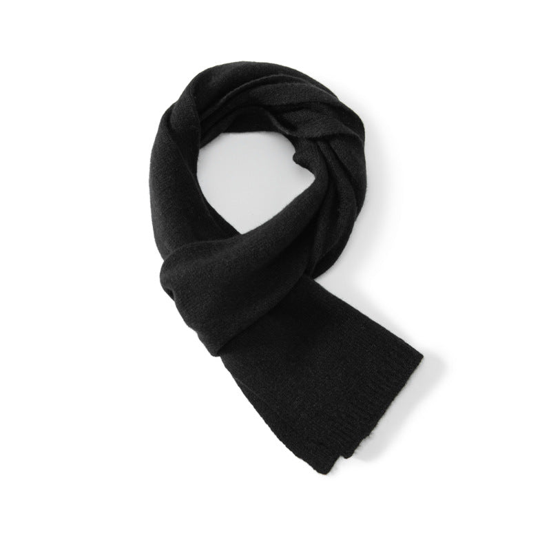 Short 100% Cashmere Scarf for Adults And Children Winter Scarf Black S