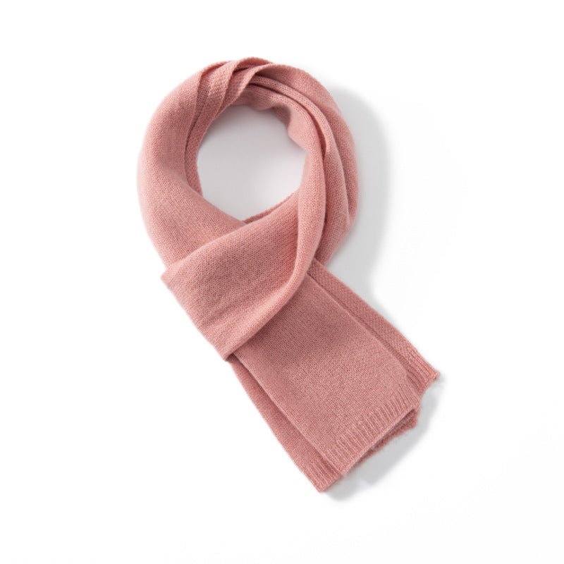 Short 100% Cashmere Scarf for Adults And Children Winter Scarf Pink S