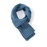 Short 100% Cashmere Scarf for Adults And Children Winter Scarf Blue S