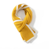 Short Ribbed Cashmere Winter Wrap For Kids And Women Colorblock Scarf Yellow M