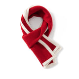 Short Ribbed Cashmere Winter Wrap For Kids And Women Colorblock Scarf Claret M