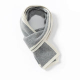 Short Ribbed Cashmere Winter Wrap For Kids And Women Colorblock Scarf Gray M