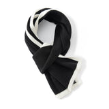 Short Ribbed Cashmere Winter Wrap For Kids And Women Colorblock Scarf Black M
