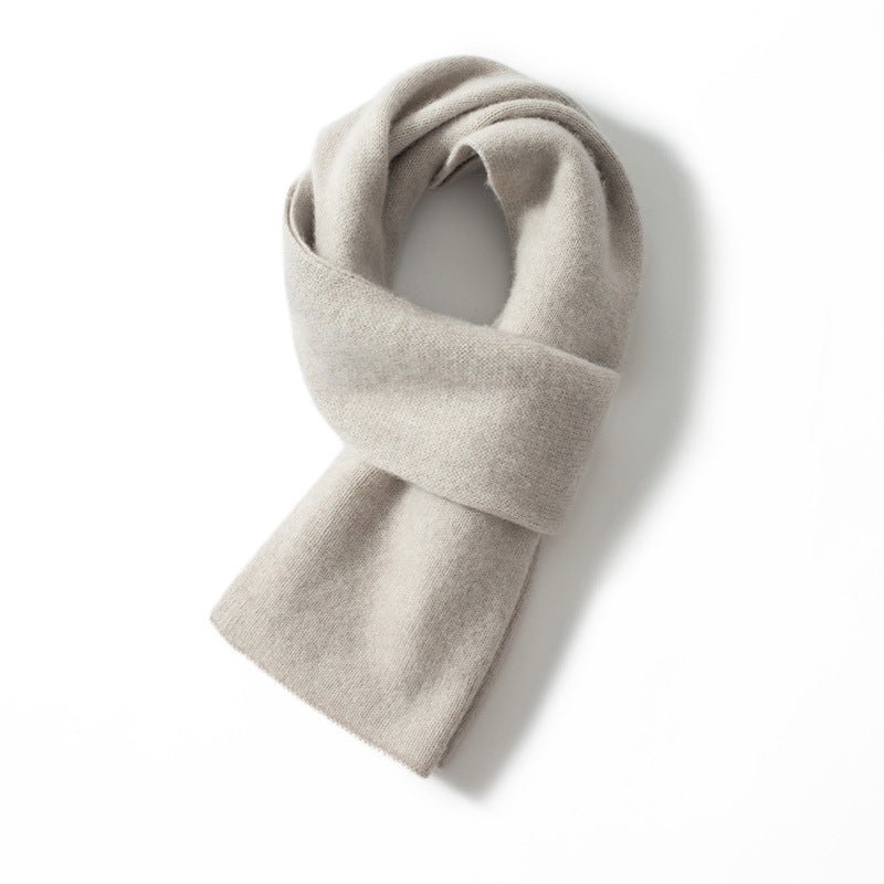 Unisex Short Cashmere Scarf Multi Colors Cashmere Neck Warmer Apricot Gray M