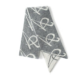 Short Cashmere Scarf Artistic Cashmere Scarf With Abstract Pattern Gray M
