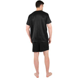 Mens Silk Pajamas Button Down Mens Silk Pajama Set Silk Shorts Set Black S